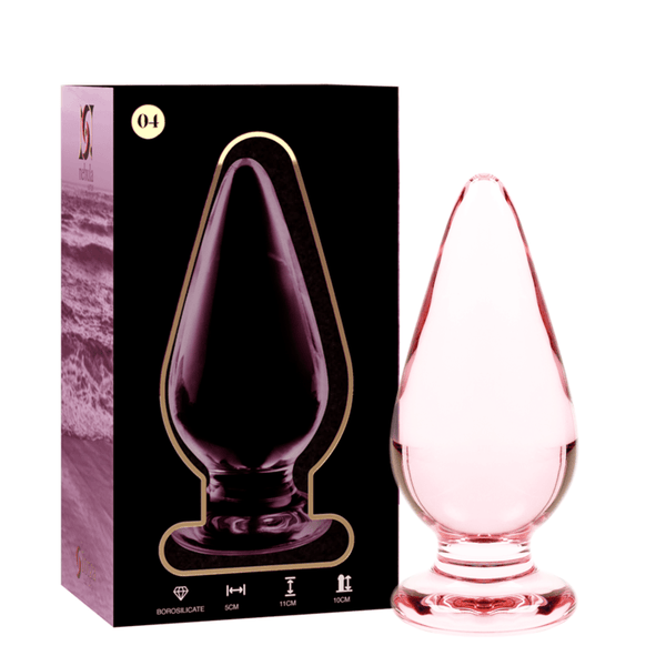 Anal Plug din Sticla Borosilicata Nebula Model 4 Roz 11cm Diametru 5cm