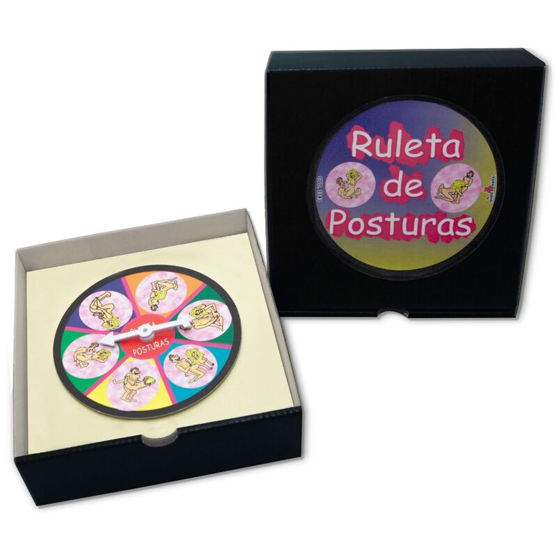Ruleta cu pozitii sexuale Diablo Picante - joc erotic in cutie cadou colorata pentru cupluri