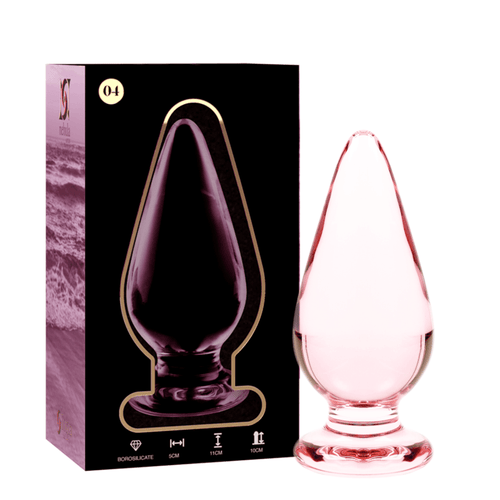 Anal Plug din Sticla Borosilicata Nebula Model 4 Roz 11cm Diametru 5cm - Anal Plug - Sensivo