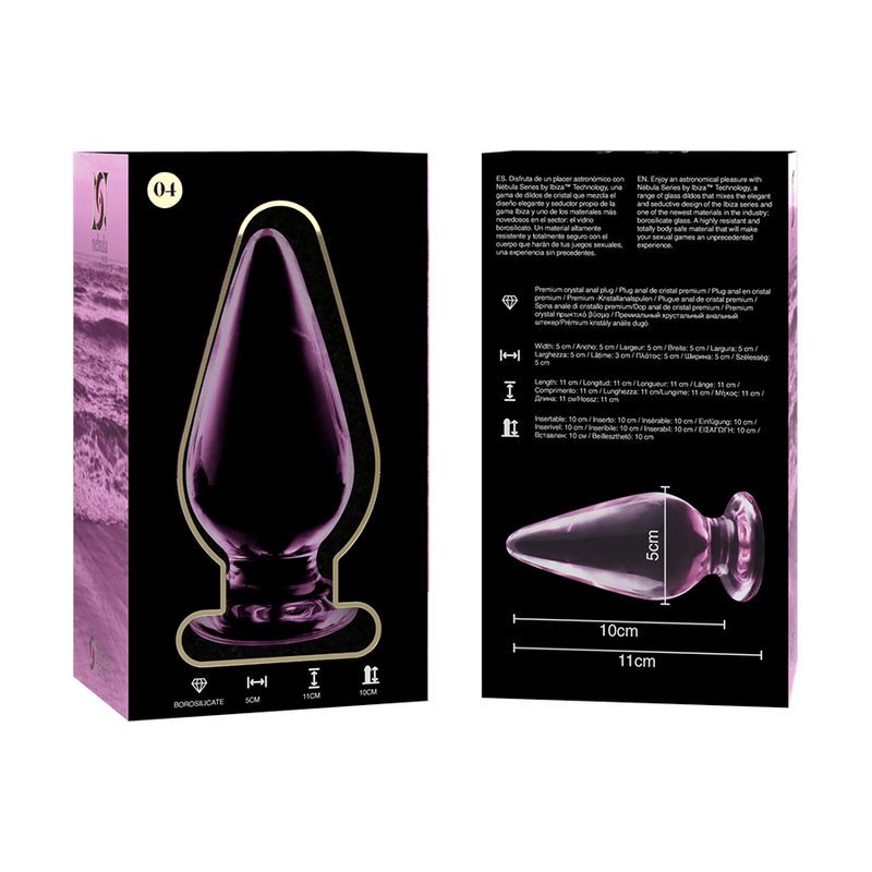 Anal Plug din Sticla Borosilicata Nebula Model 4 Roz 11cm Diametru 5cm - Anal Plug - Sensivo