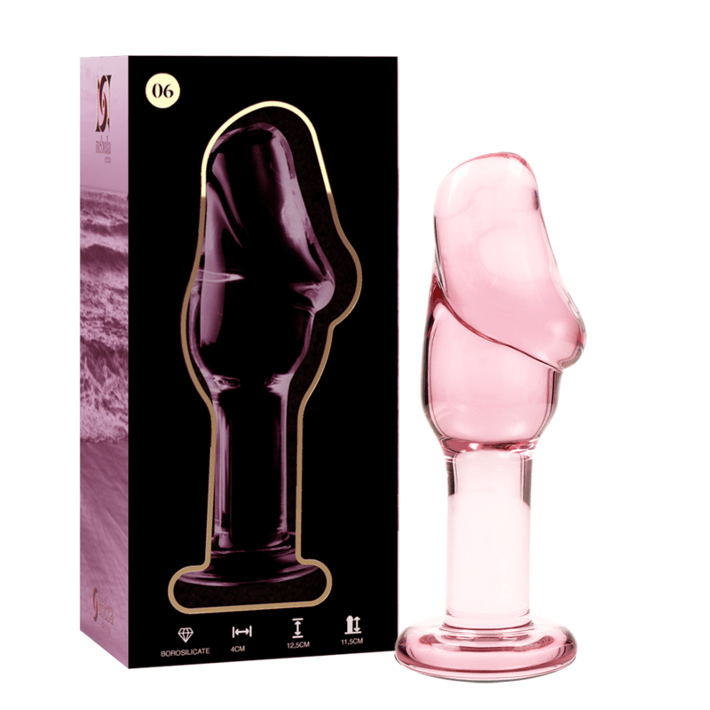 Anal Plug din Sticla Borosilicata Nebula Model 6 Roz 12.5cm Diametru 4cm - Anal Plug - Sensivo
