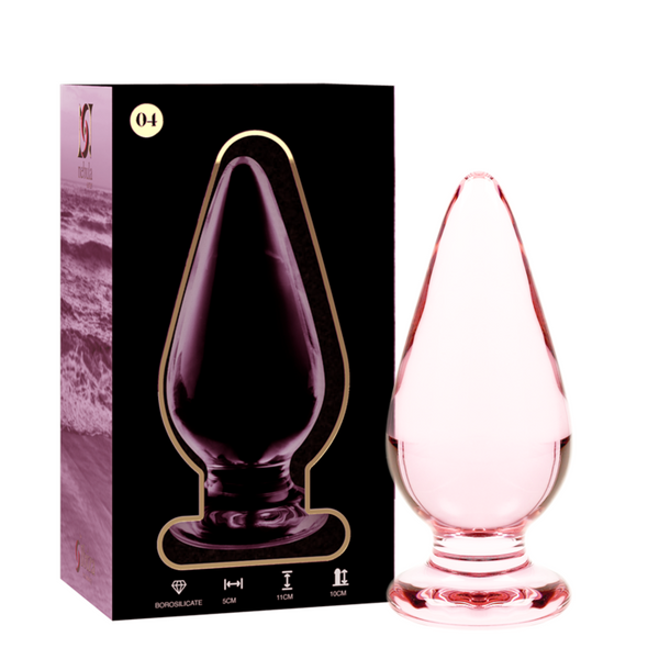 Anal Plug din Sticla Borosilicata Nebula Model 4 Roz 11cm Diametru 5cm