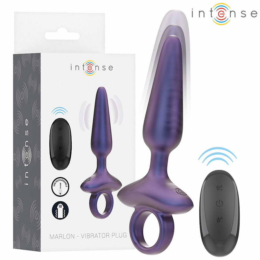 Anal Plug Vibrator cu Telecomanda Intense Marlon Model 4 Negru - Anal Plug - Sensivo