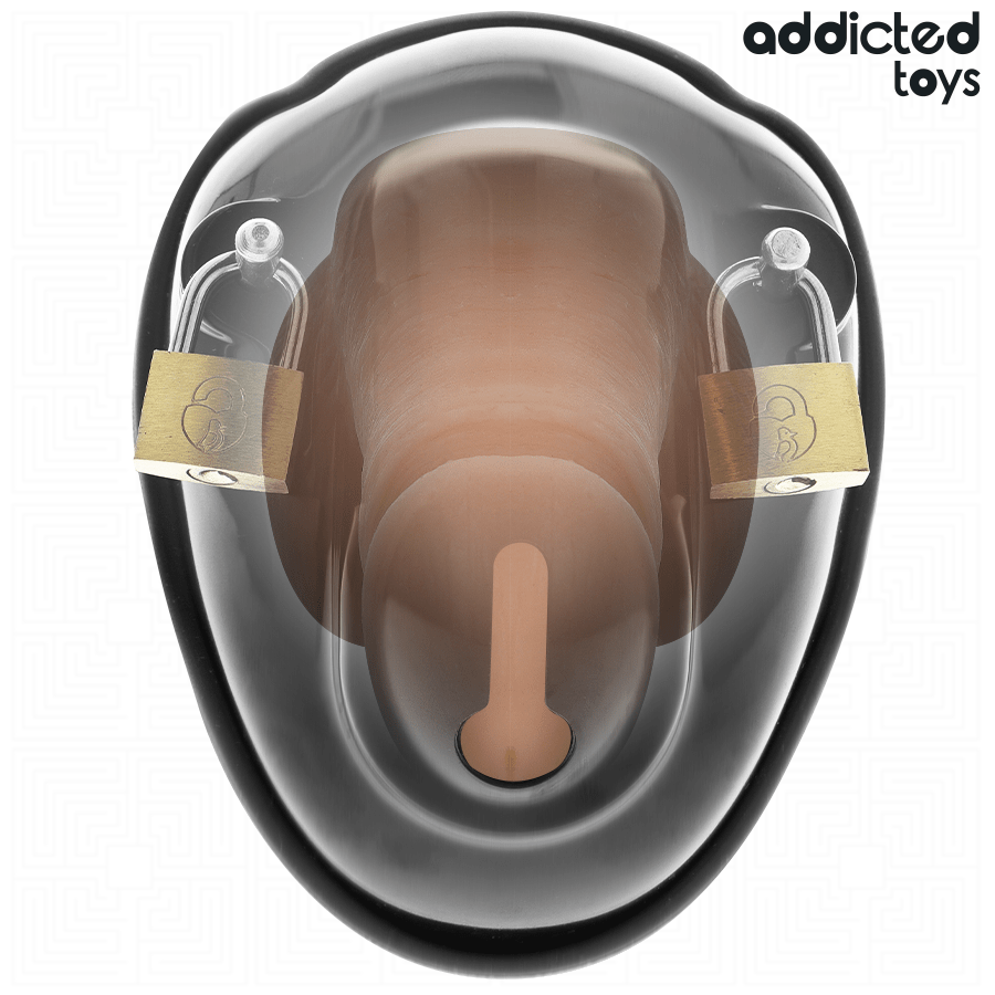 Custa Castitate Penis cu Inele si Lacat 11.5 cm - Addicted Toys - BDSM - Sensivo