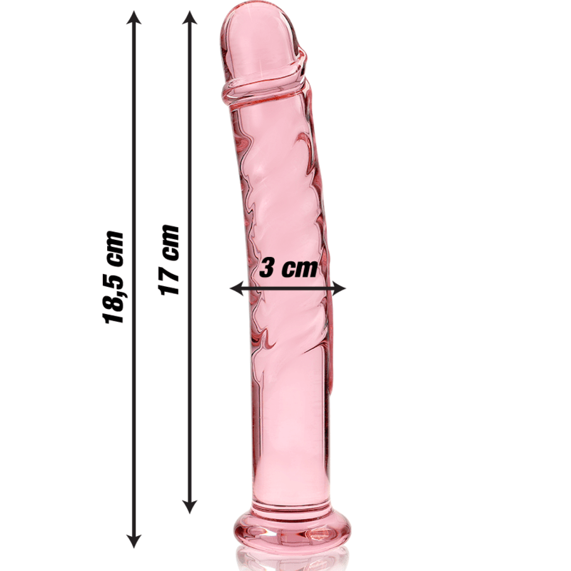 Dildo din Sticla Borosilicata Nebula Model 16 Roz 18.5cm Diametru 3cm - Dildo - Sensivo
