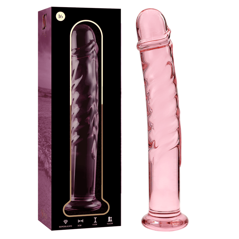 Dildo din Sticla Borosilicata Nebula Model 16 Roz 18.5cm Diametru 3cm - Dildo - Sensivo