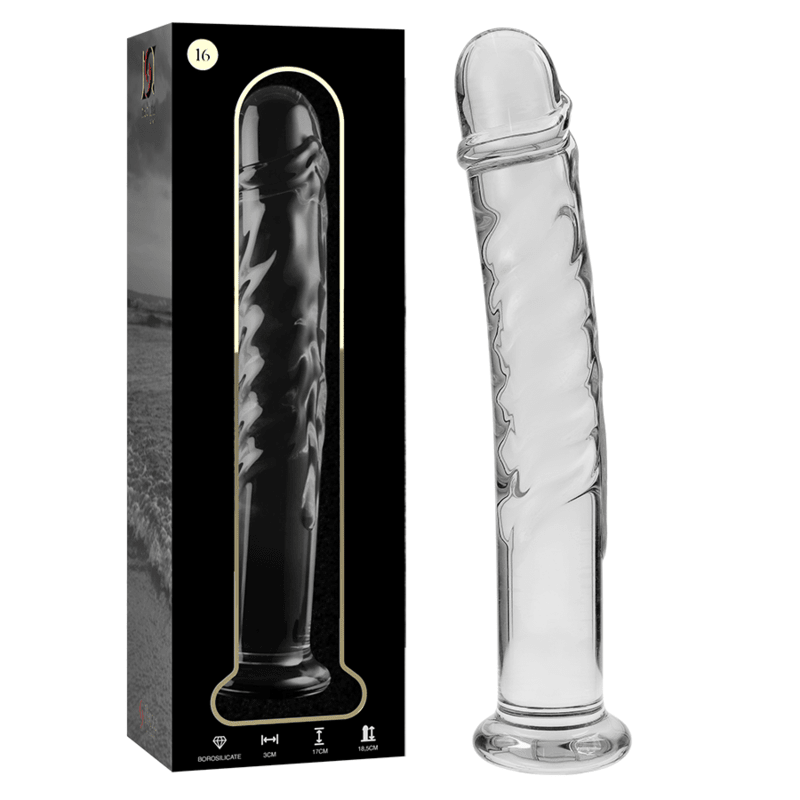 Dildo din Sticla Borosilicata Nebula Model 16 Transparent 18.5cm Diametru 3cm - Dildo - Sensivo