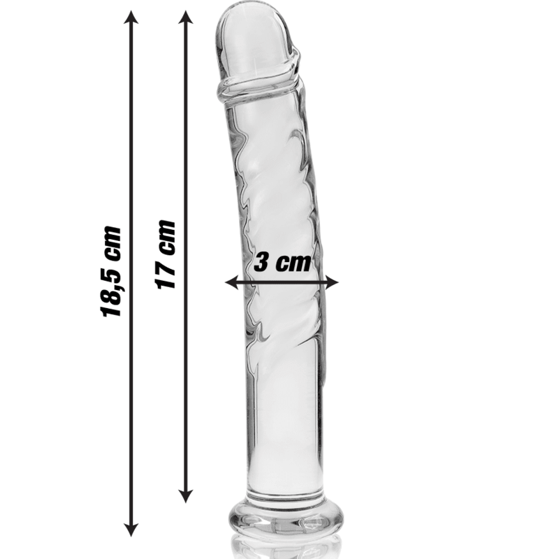 Dildo din Sticla Borosilicata Nebula Model 16 Transparent 18.5cm Diametru 3cm - Dildo - Sensivo