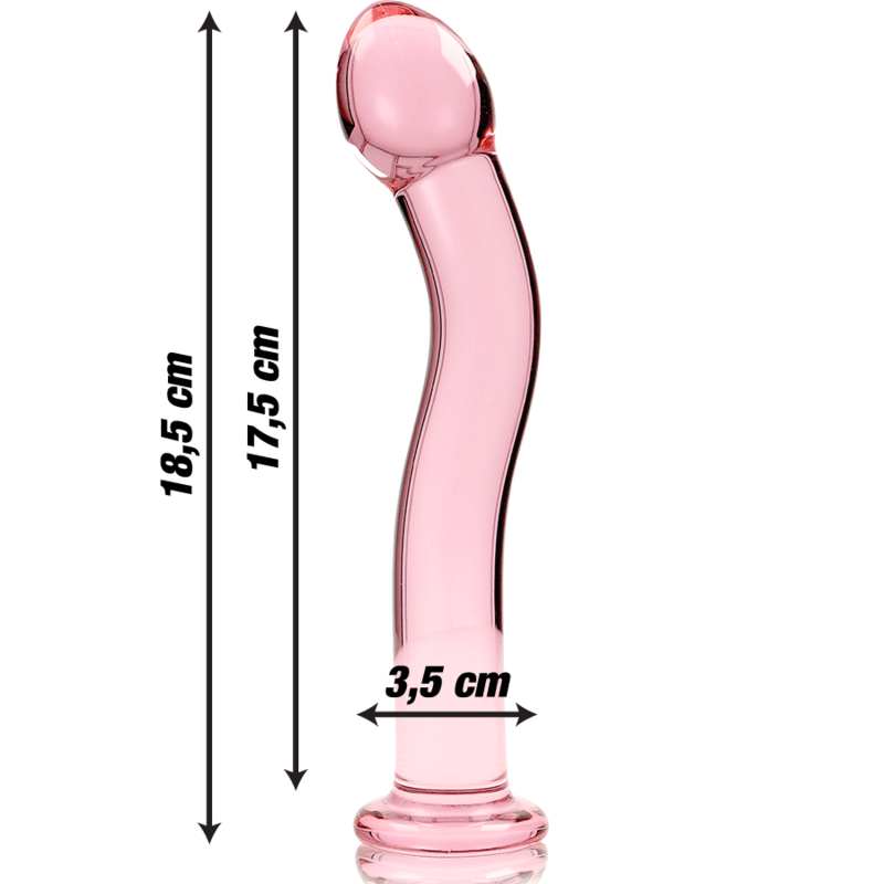 Dildo din Sticla Borosilicata Nebula Model 18 Roz 18.5cm Diametru 3.5cm - Dildo - Sensivo