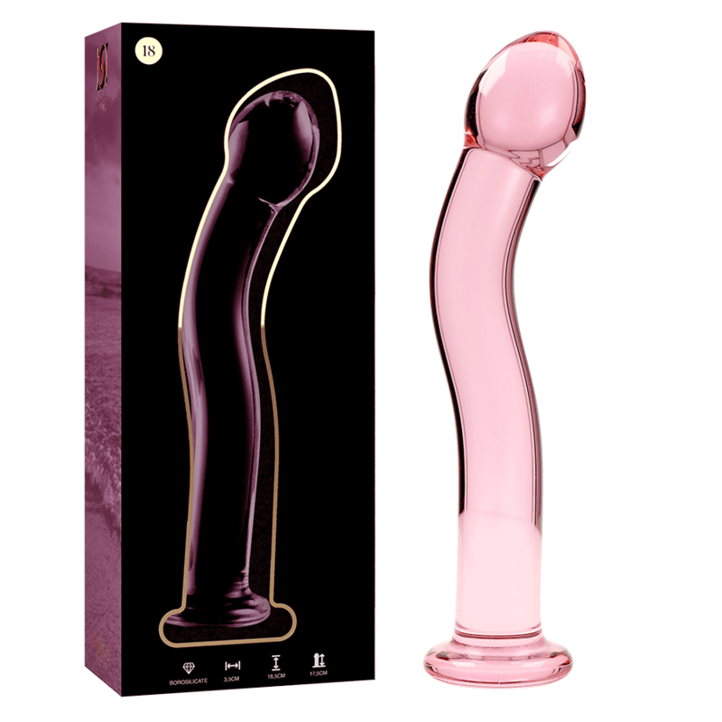 Dildo din Sticla Borosilicata Nebula Model 18 Roz 18.5cm Diametru 3.5cm - Dildo - Sensivo