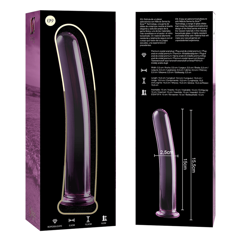 Dildo din Sticla Borosilicata Nebula Model 9 Roz 15.5cm Diametru 2.5cm - Dildo - Sensivo