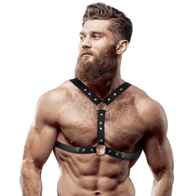 Harness Piept Barbati Eco Piele cu Nituri Fetish Submissive - BDSM - Sensivo