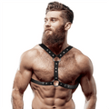 Harness Piept Barbati Eco Piele cu Nituri Fetish Submissive - BDSM - Sensivo