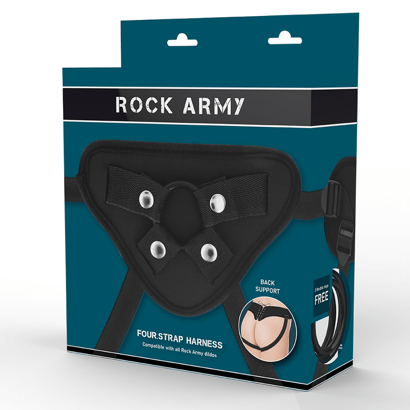 Harness Strap-on Ajustabil cu 3 Inele Flexibile - RockArmy - Strap-on - Sensivo