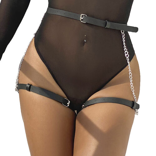 Harness curea din piele neagra Subblime marime unica