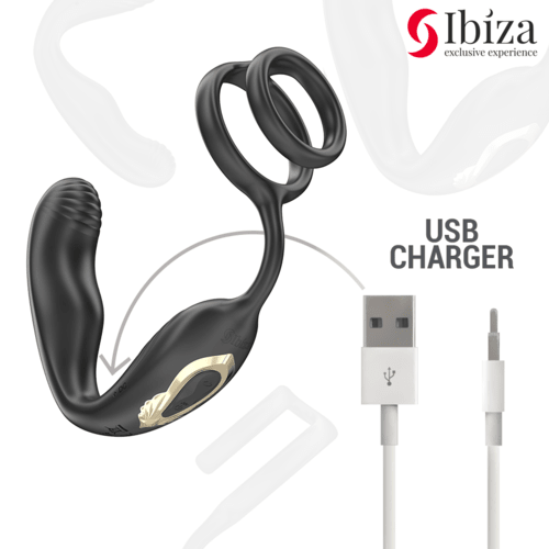 Inel Penis Vibrator cu Plug Anal si Telecomanda - IBIZA - Inel penis - Sensivo