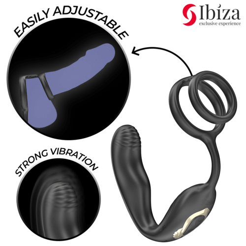 Inel Penis Vibrator cu Plug Anal si Telecomanda - IBIZA - Inel penis - Sensivo