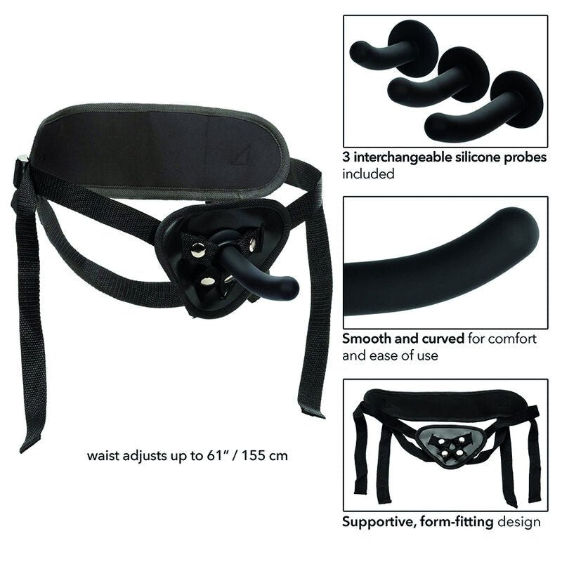 Kit Pegging Strap-on Curbat cu 3 Sonde Silicon - CalExotics - Strap-on - Sensivo