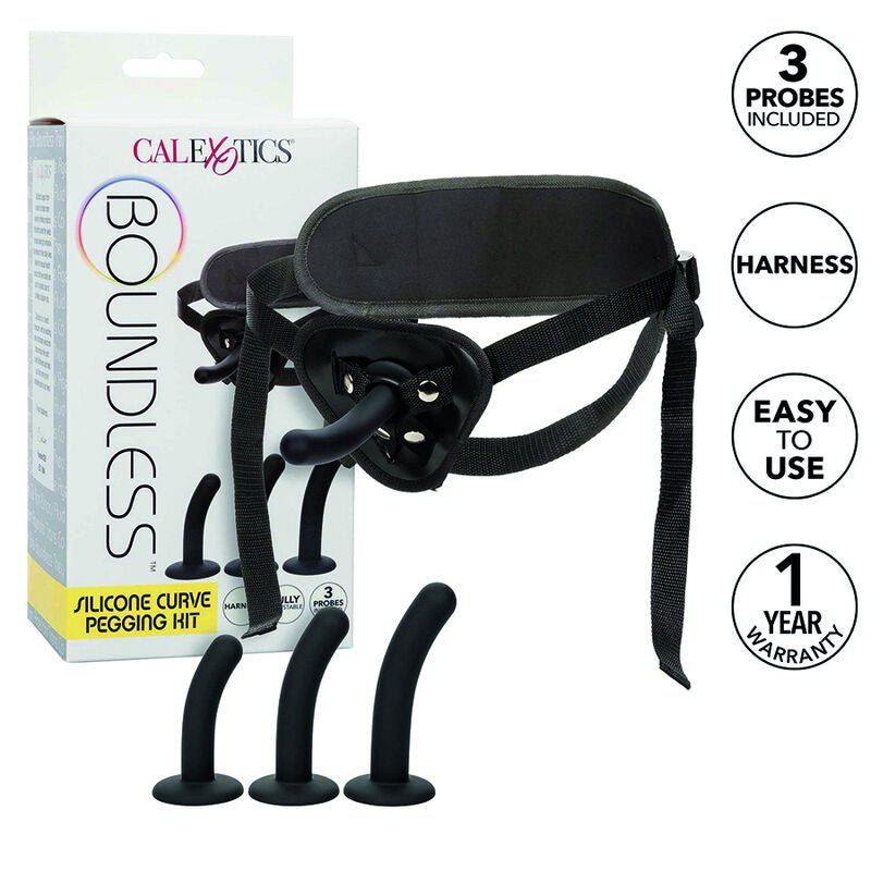 Kit Pegging Strap-on Curbat cu 3 Sonde Silicon - CalExotics - Strap-on - Sensivo