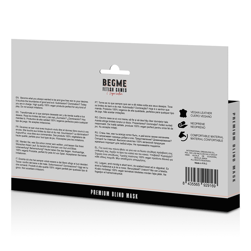 Masca pentru Ochi din Piele Vegana Editie Rosie - BEGME - BDSM - Sensivo