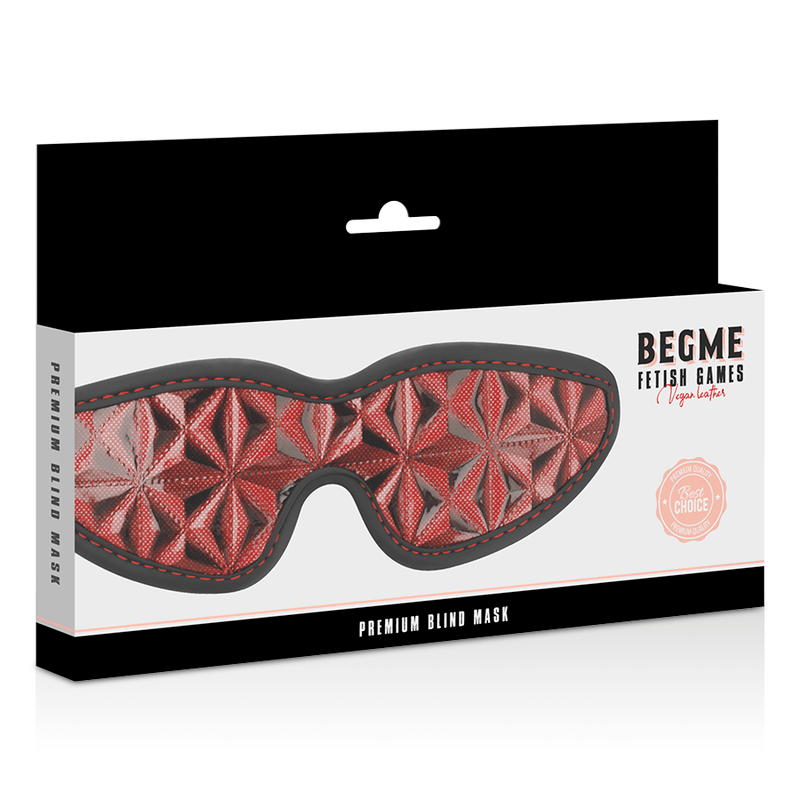 Masca pentru Ochi din Piele Vegana Editie Rosie - BEGME - BDSM - Sensivo