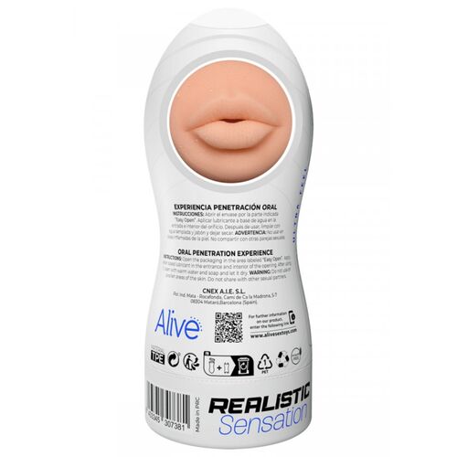 Masturbator Masculin Oral Flexibil Marime L - ALIVE - Masturbator - Sensivo
