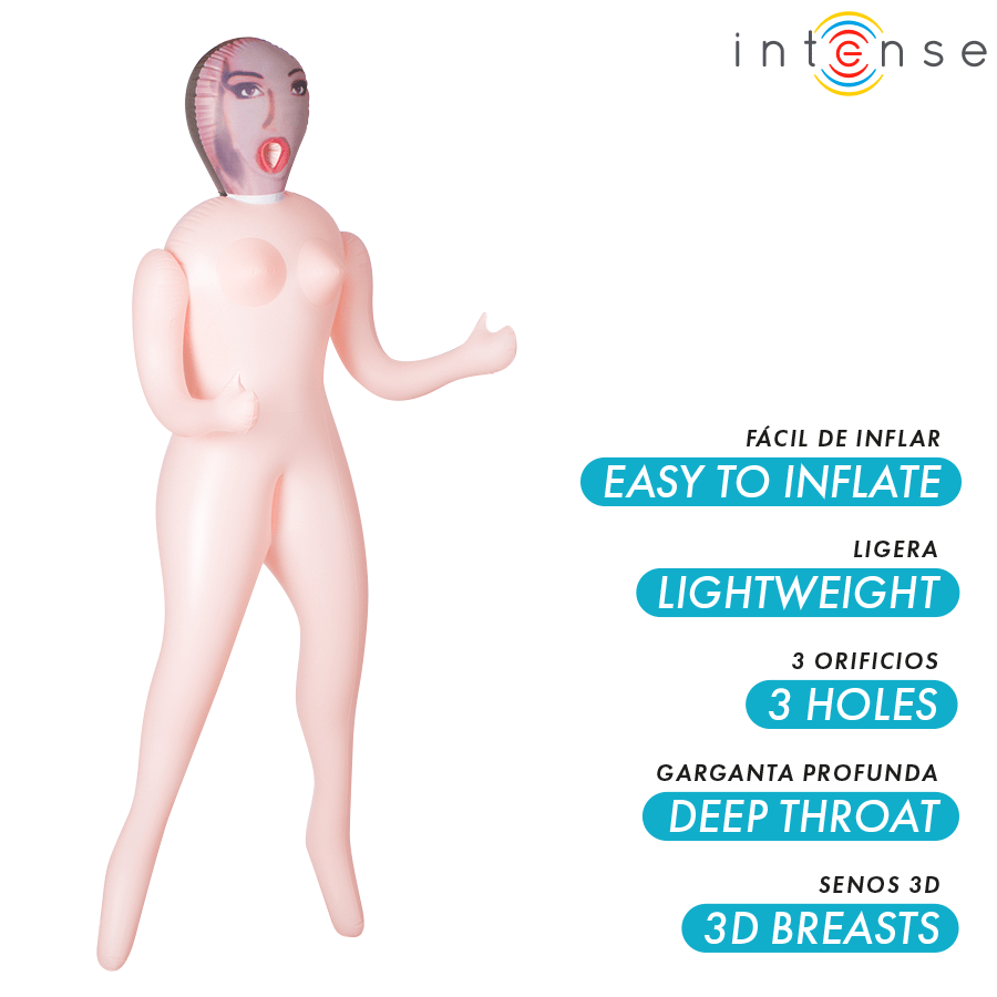 Papusa Gonflabila cu 3 Orificii Monique 145 cm - Intense - Papusa gonflabila - Sensivo