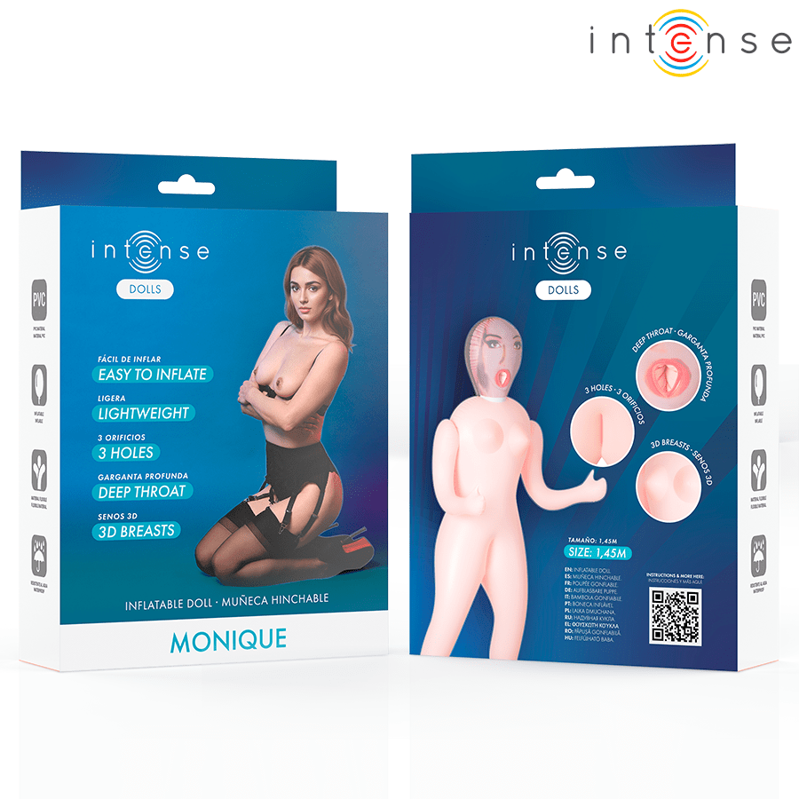 Papusa Gonflabila cu 3 Orificii Monique 145 cm - Intense - Papusa gonflabila - Sensivo