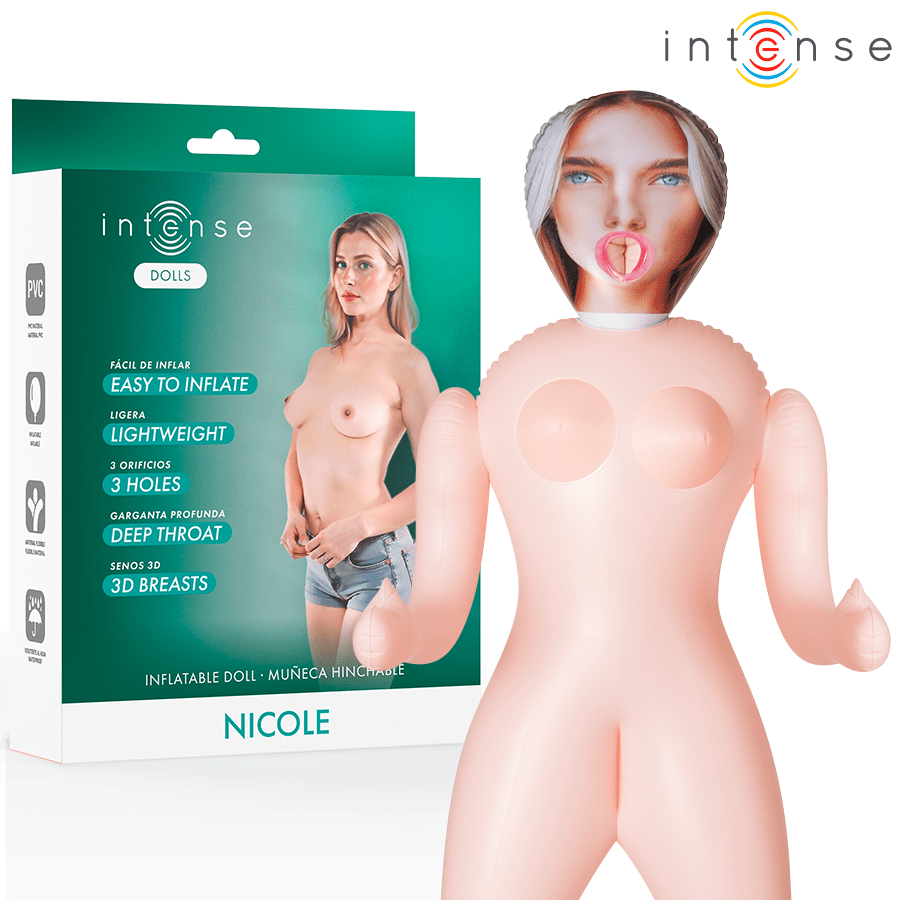 Papusa Gonflabila cu 3 Orificii Nicole 145 cm - Intense - Papusa gonflabila - Sensivo