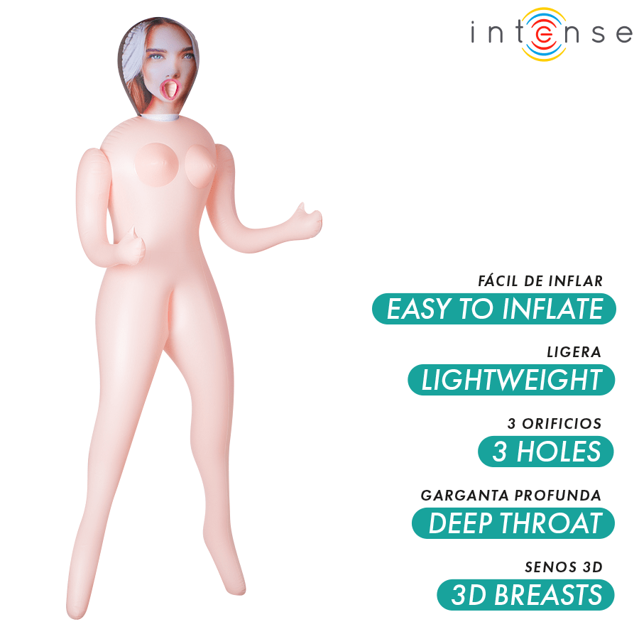 Papusa Gonflabila cu 3 Orificii Nicole 145 cm - Intense - Papusa gonflabila - Sensivo