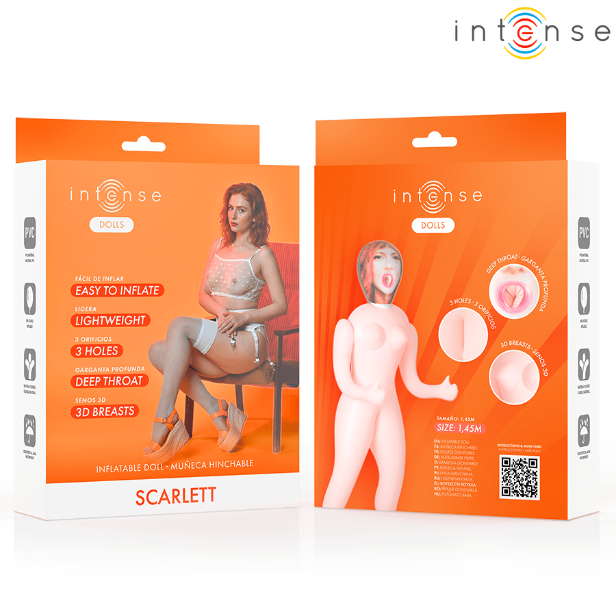 Papusa Gonflabila cu 3 Orificii Scarlett 145 cm - Intense - Papusa gonflabila - Sensivo