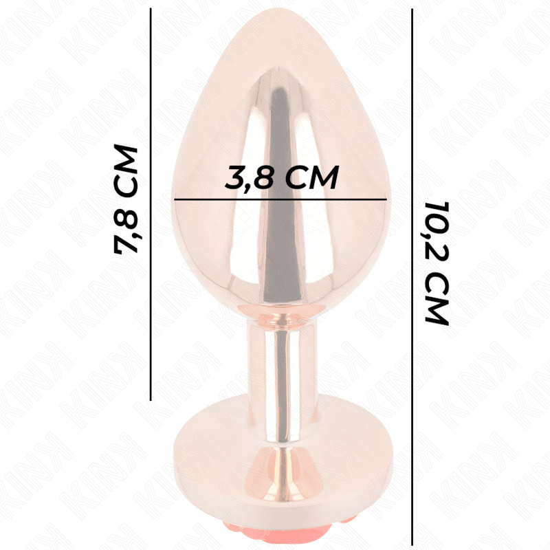 Plug Anal Metalic Auriu cu Trandafir Rosu L - Kink - BDSM - Sensivo