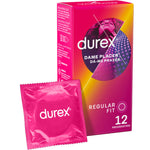 Prezervative cu puncte si striatii Durex Dame Placer 12 buc stimulare intensa pentru cupluri