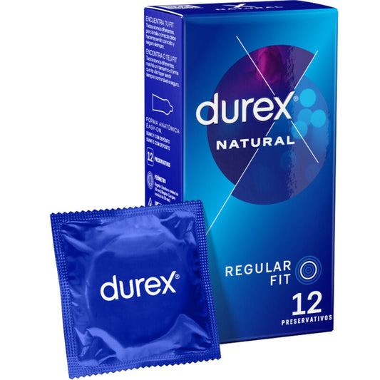 Prezervative Durex Natural Plus 12 buc – cutie frontala, prezervative latex natural