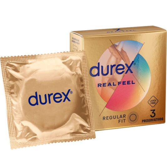 Prezervative fara latex Durex Real Feel 3 buc senzatie naturala piele pe piele