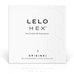 Prezervative Latex Natural LELO HEX 3 buc – Structura Hexagonala - Prezervative - Sensivo