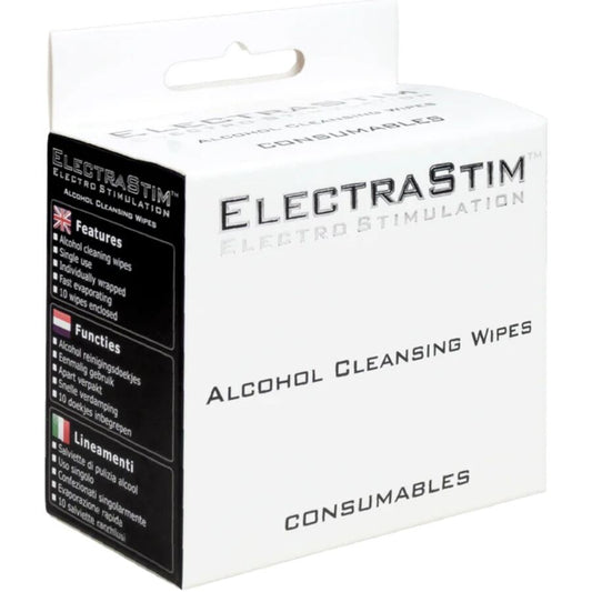 Servetele alcool curatare jucarii erotice ElectraStim 10 buc – 70% izopropilic ambalate individual