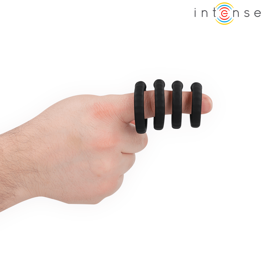 Set 4 Inele Penis Intense Michiel Model 10 Silicon Extensibil - Inel Penis - Sensivo