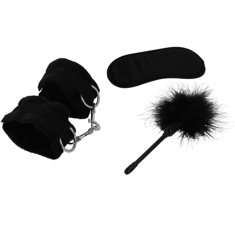 Set BDSM cu Catuse Masca si Pamatuf din Piele Vegana - Intense - BDSM - Sensivo