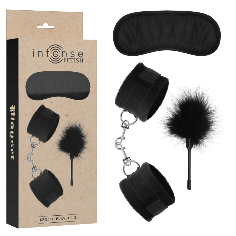 Set BDSM cu Catuse Masca si Pamatuf din Piele Vegana - Intense - BDSM - Sensivo