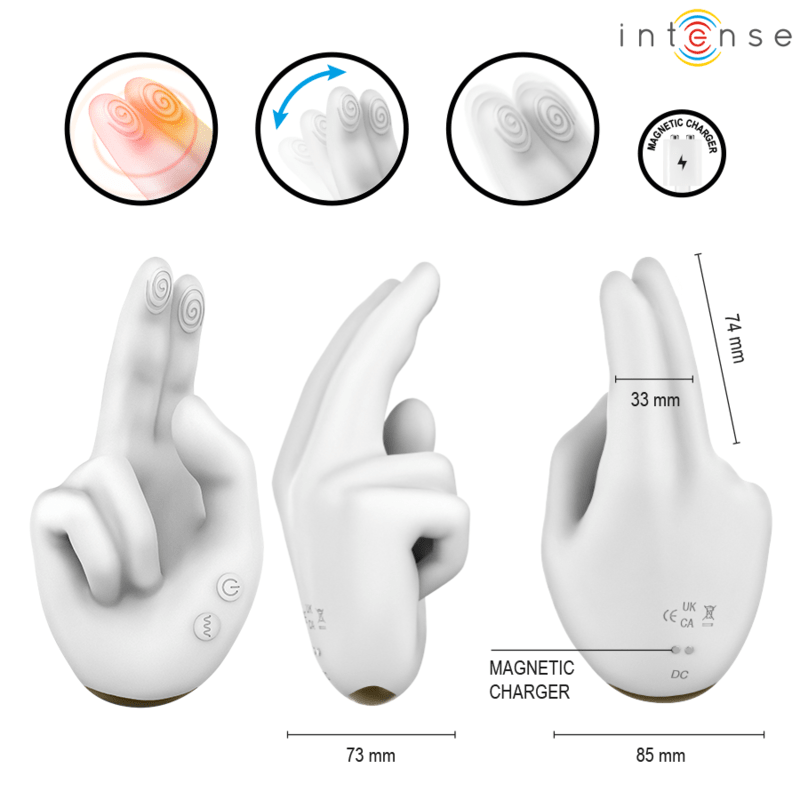 Vibrator Clitoridian Forma Mana cu Vibratii si Caldura – INTENSE Jimmy - Vibratoare - Sensivo