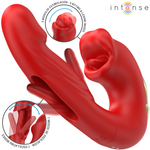 Intense Nathy vibrator dublu rosu detaliu gura stimulatoare inovatoare