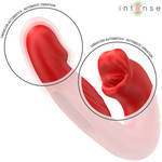 Vibrator dublu Intense Nathy rosu – material premium sigur piele rezistent apa