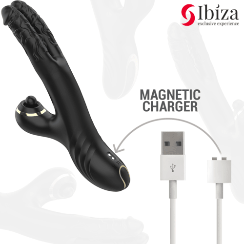 Vibrator Dublu cu Stimulator Clitoridian Two Dragons - IBIZA - Vibrator - Sensivo