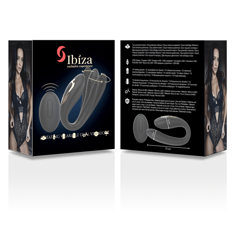 Vibrator Dublu Rotativ cu Telecomanda 10 Moduri - IBIZA - Vibrator - Sensivo