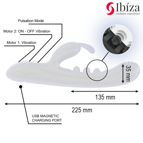 Vibrator Rabbit cu Pulsatii si Vibratii Punct G - IBIZA - Vibrator - Sensivo